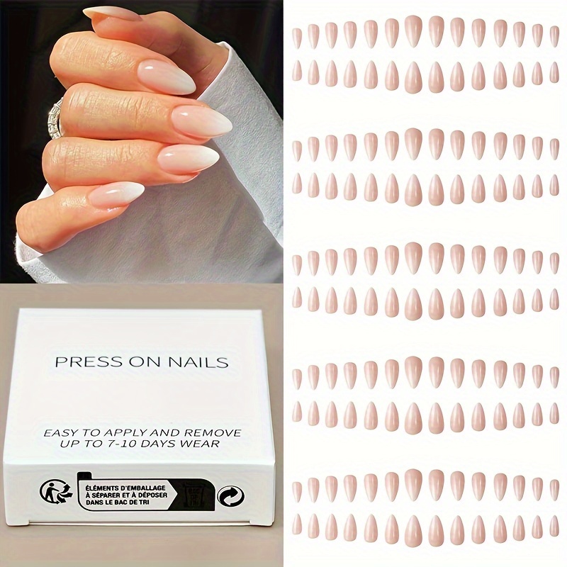 

5 Packs(120pcs) Gradual Press On Nails Pink For Women Girls Simple Coverage Press On Nails