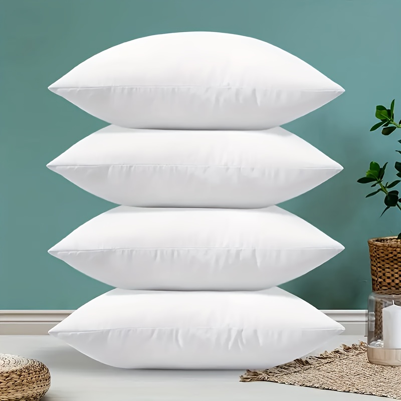 

4pcs Set, White Solid Color Pillowcase, 18x18 Inch Pillowcase, Soft Velvet , Suitable For Living Room, Bedroom, Sofa Decoration