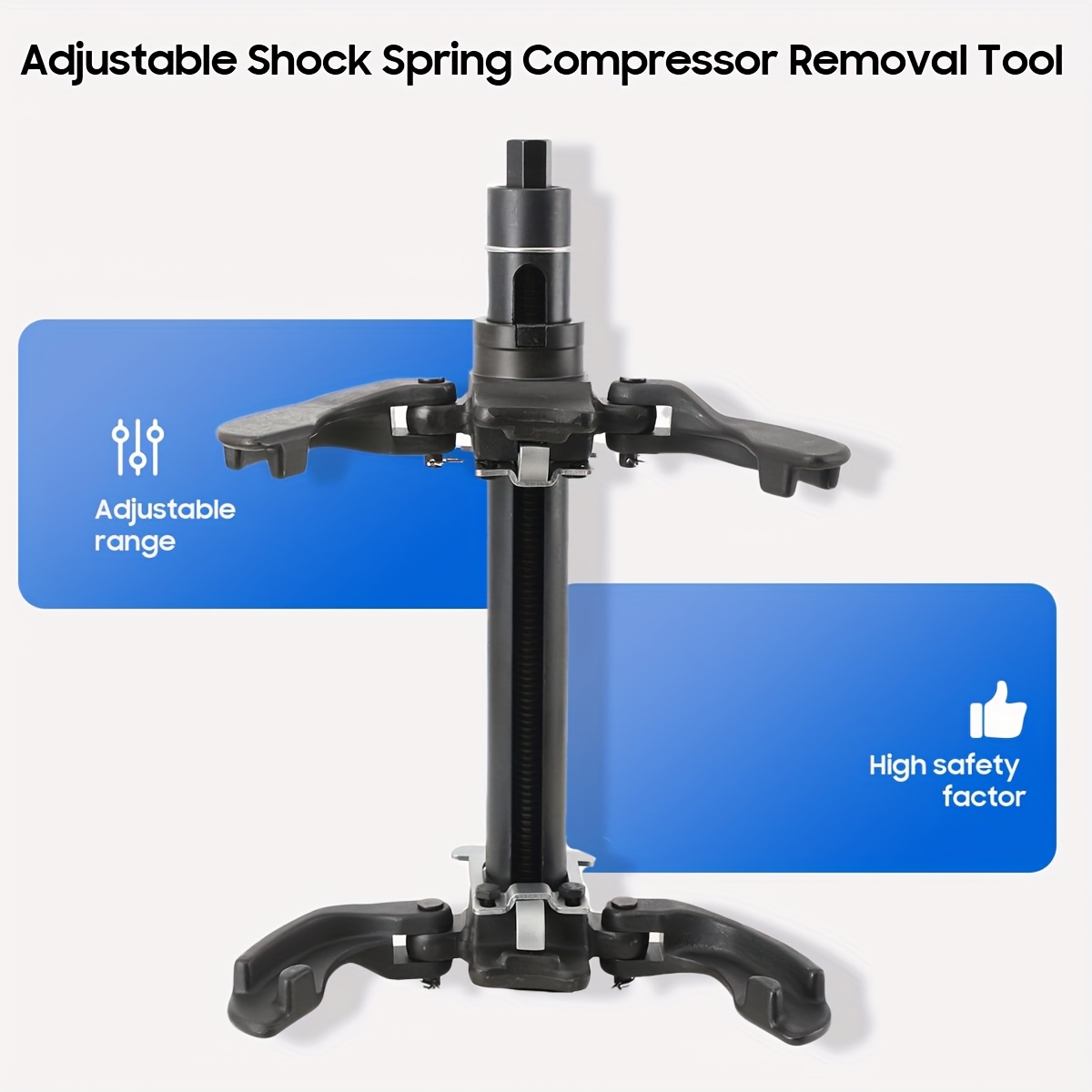 Image of Spring Compressor Tool Interchangeable Fork Strut Coil Extractor Tool Set With Safety Guard And Carrying Case