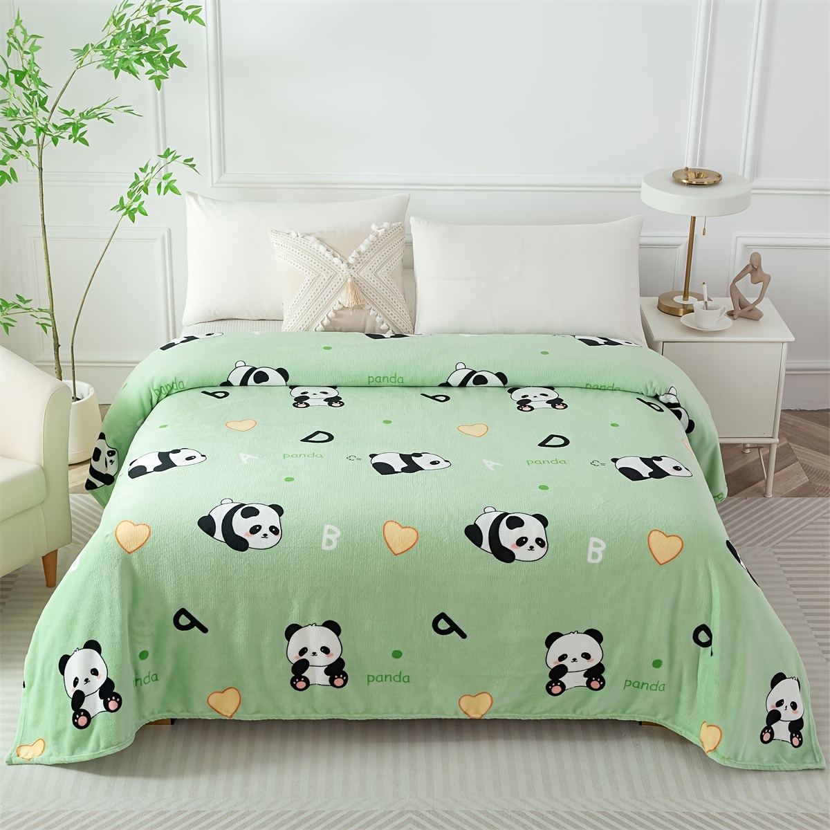 Kuscheldecke Mit Panda-Druck – Flanell-Fleece, Super Weich, Für Couch, Bett & Sofa