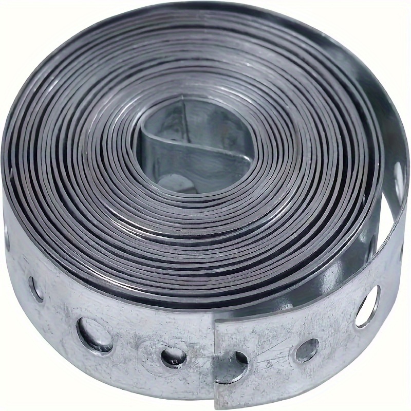 

1pc Galvanized Steel Strap With Metal Holes - 3/4" X 5m/10m, Hanging Strip For Pipe Support & Sheet Metal Work, Packaging