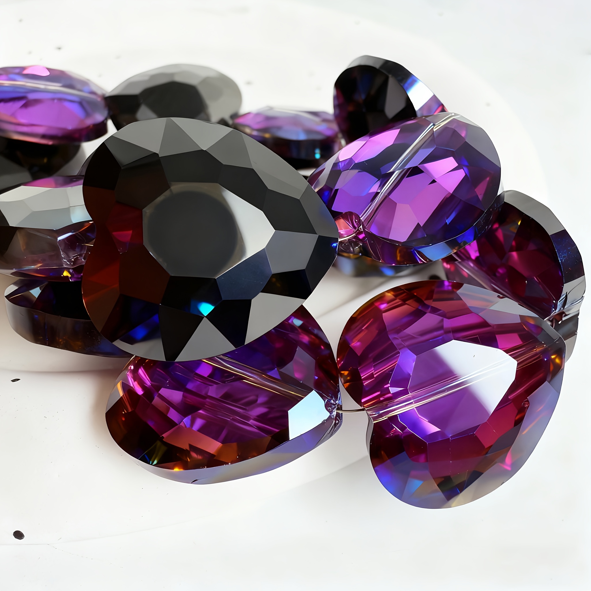 immagine dell'articolo perline e assortimenti di perline 22mm x 5pz multicolore a forma di cuore sognanti scintillanti in vetro   adatte per braccialetti collane orecchini   di gioielli e artigianato