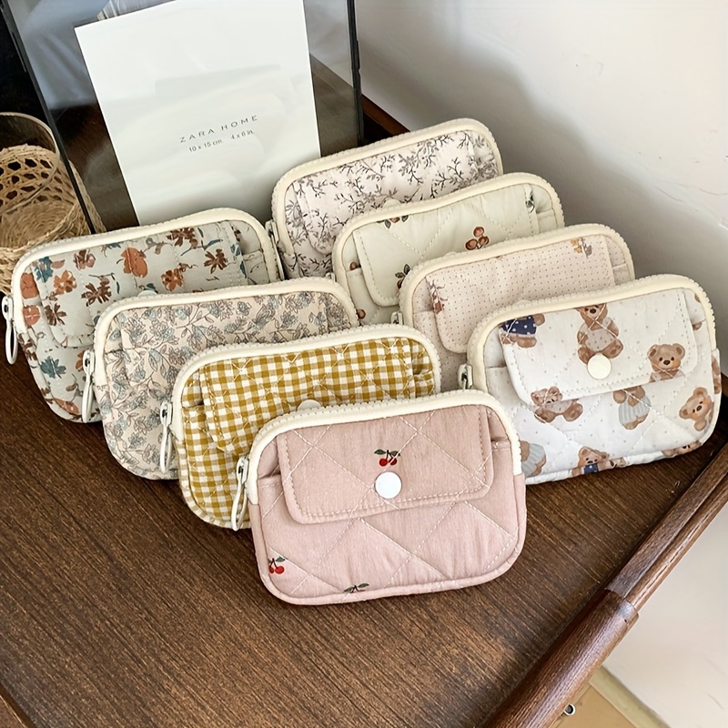 

Quilted Multifunctional Card Holder, Korean Coin Purse Digital Bag Storage Bag