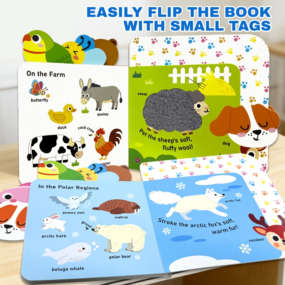 Sensory Touch-and-Feel Animal Board Book for Toddlers
