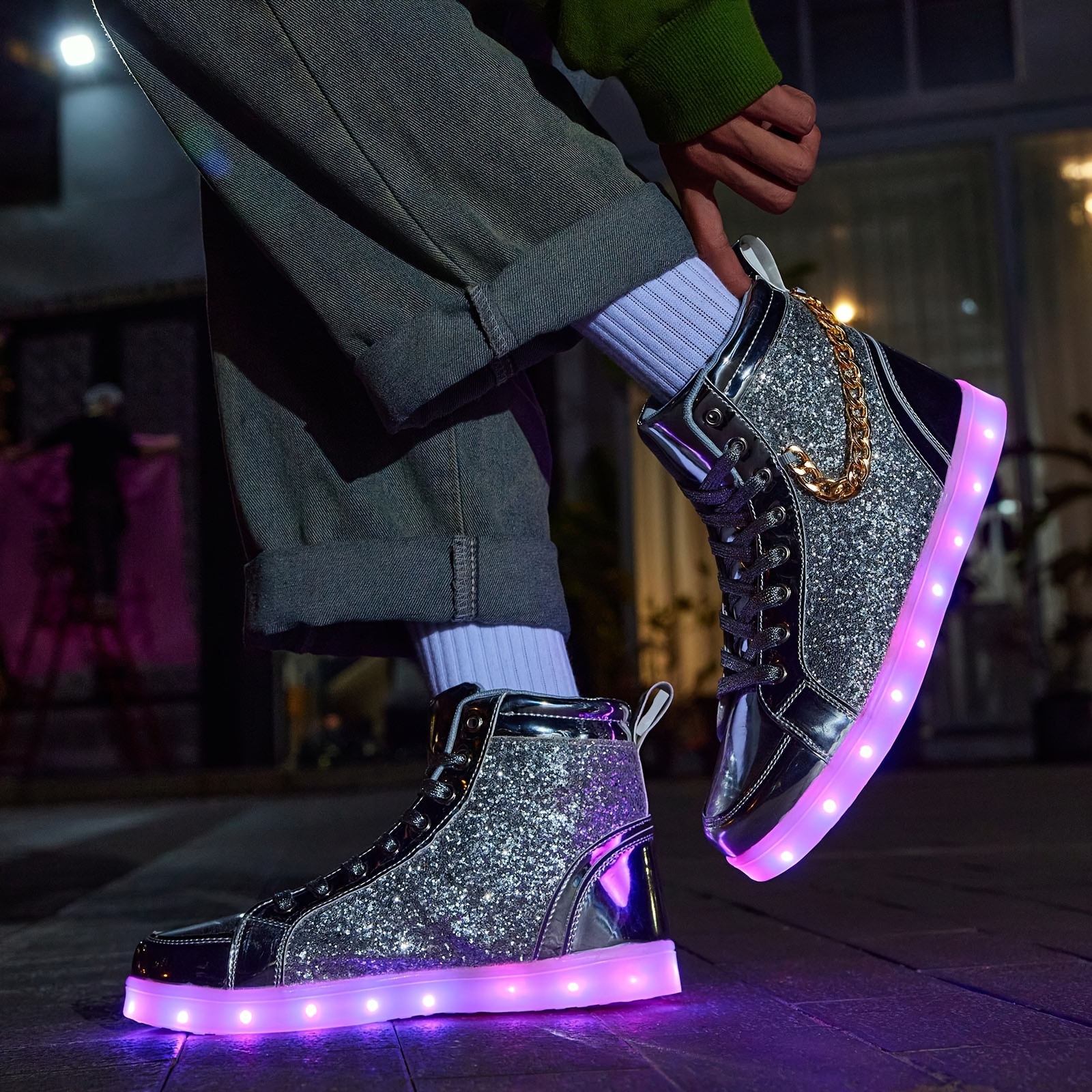 High Top Led Trainers Adults Light Up Shoes Women Wo*'s *'s LED Lights