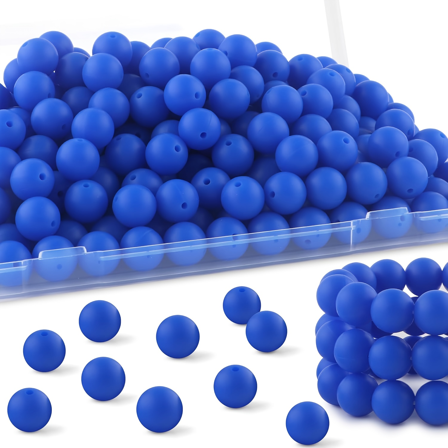 TEMU 26 pièces perles en silicone 12mm, porte-clés pour créer des bracelets et DIY, perles rondes en silicone en gros pour stylos