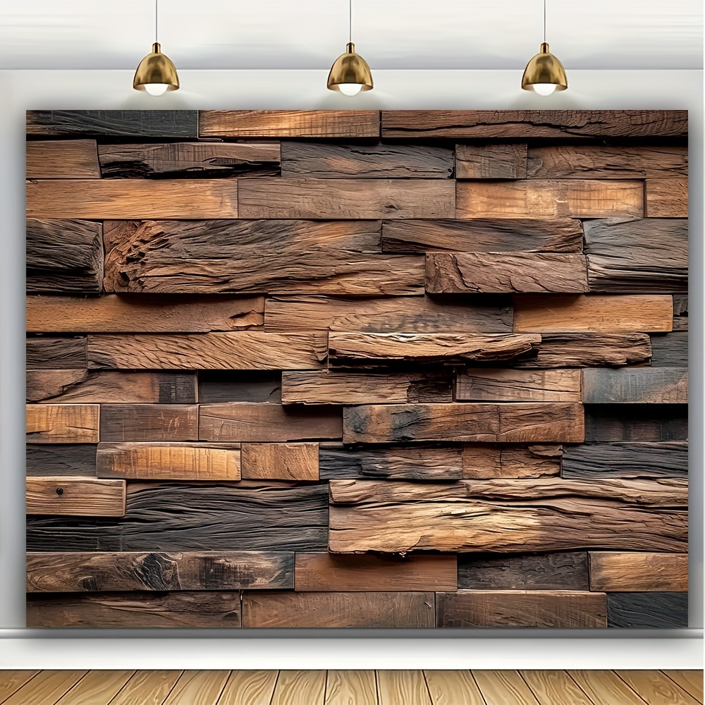 

Vintage Brown Wooden Photography Backdrop - Versatile For Family Gatherings, Christmas & Birthdays - Polyester, Multiple Sizes (39.5x59", 70.8x90.5", 94.5x118.1") - Perfect For Studio & Party Decor