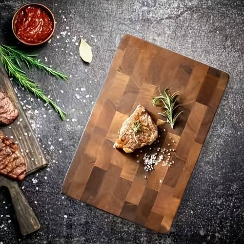 1 acacia wood cutting board stylish long handle wooden kitchen chopping board for meat cheese bread vegetables and fruit charcuterie and cheese serving board gourmet slicing portable camping cutting board essential