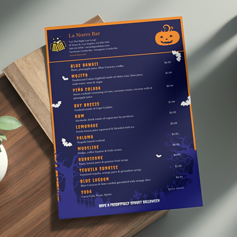 Custom Brochure Printing for Price Lists & QR Code Menus