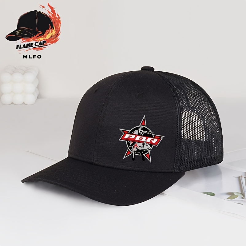 TEMU Casquette de baseball de PBR style hip-hop avec imprimé lettre et motif de de de . Chapeau de papa respirant et réglable, adapté pour un usage ,