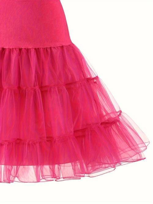 womens 1950s vintage tulle petticoat half slip tutu underskirt flared a line pleated hem solid yellow no belt layering skirt for costume parties outfits vintage skirt costume accessory elegant delicate fabric vintage lovers