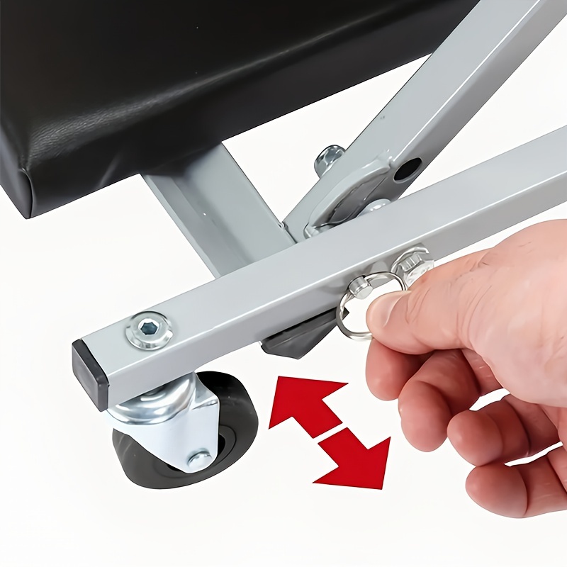 Car repair workbench with casters, 3-in-1/2-in-1 mechanical climber Z-shaped seat, 500-pound load capacity, foldable and adjustable rolling garage folding seat, lying, sitting, and leaning, with 6 casters 5 Car repair workbench with casters, 3-in-1/2-in-1 mechanical climber Z-shaped seat, 500-pound load capacity, foldable and adjustable rolling garage folding seat, lying, sitting, and leaning, with 6 casters - Image 5