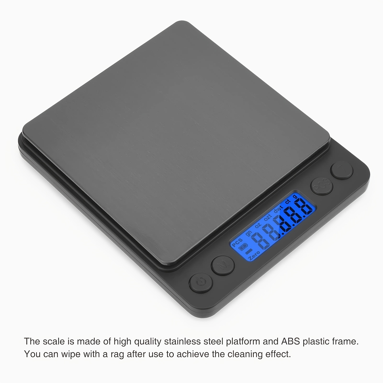 1pc Gram sized small digital food scale, 3000 grams by 0.01 grams/0.001 ounces, precise weighing, multifunctional jewelry/baking/soap kitchen scale, 6 units, tar function, LCD display