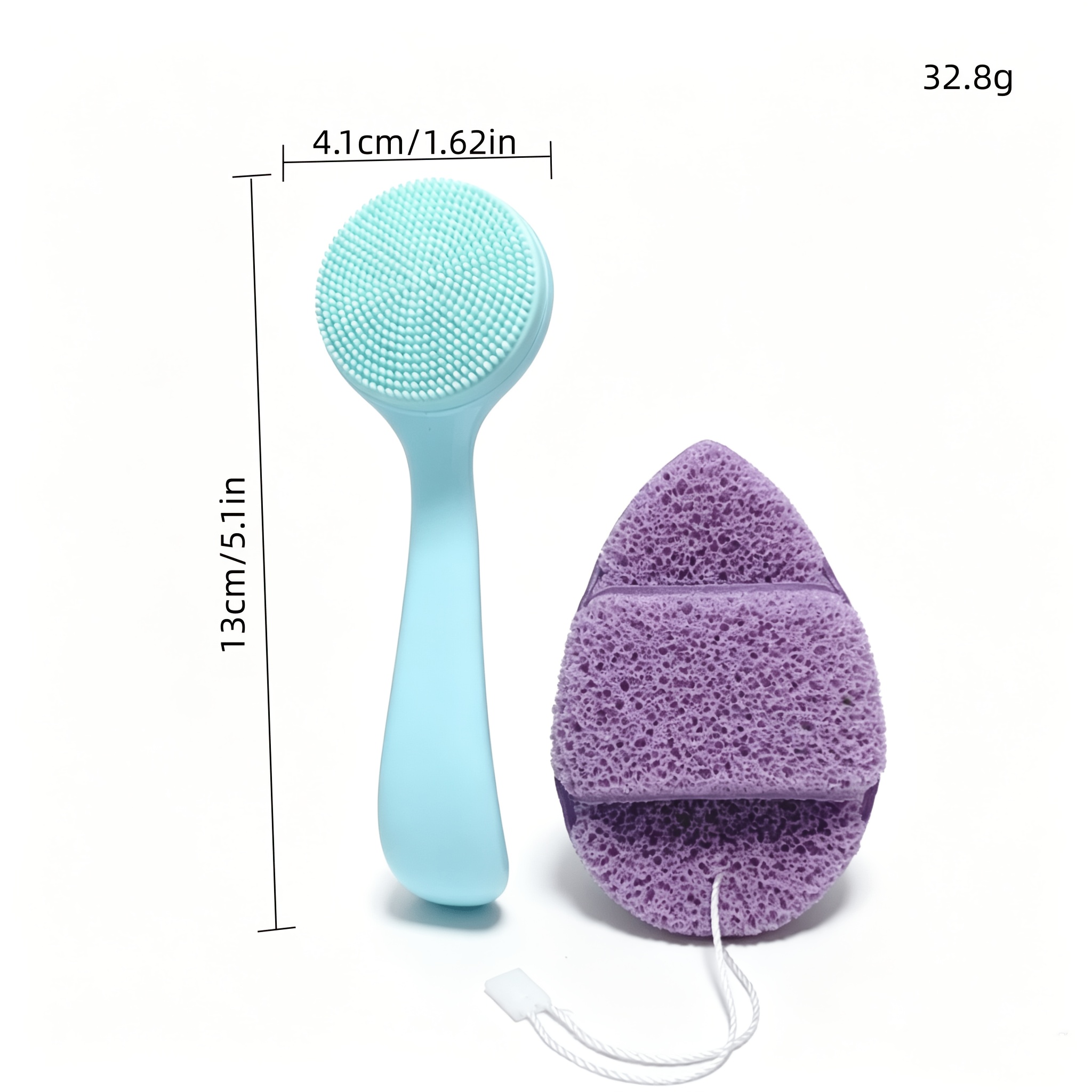 2pcs Silicone Face Scrubbers with Sponge Face Pads, Deep Cleansing Kit
