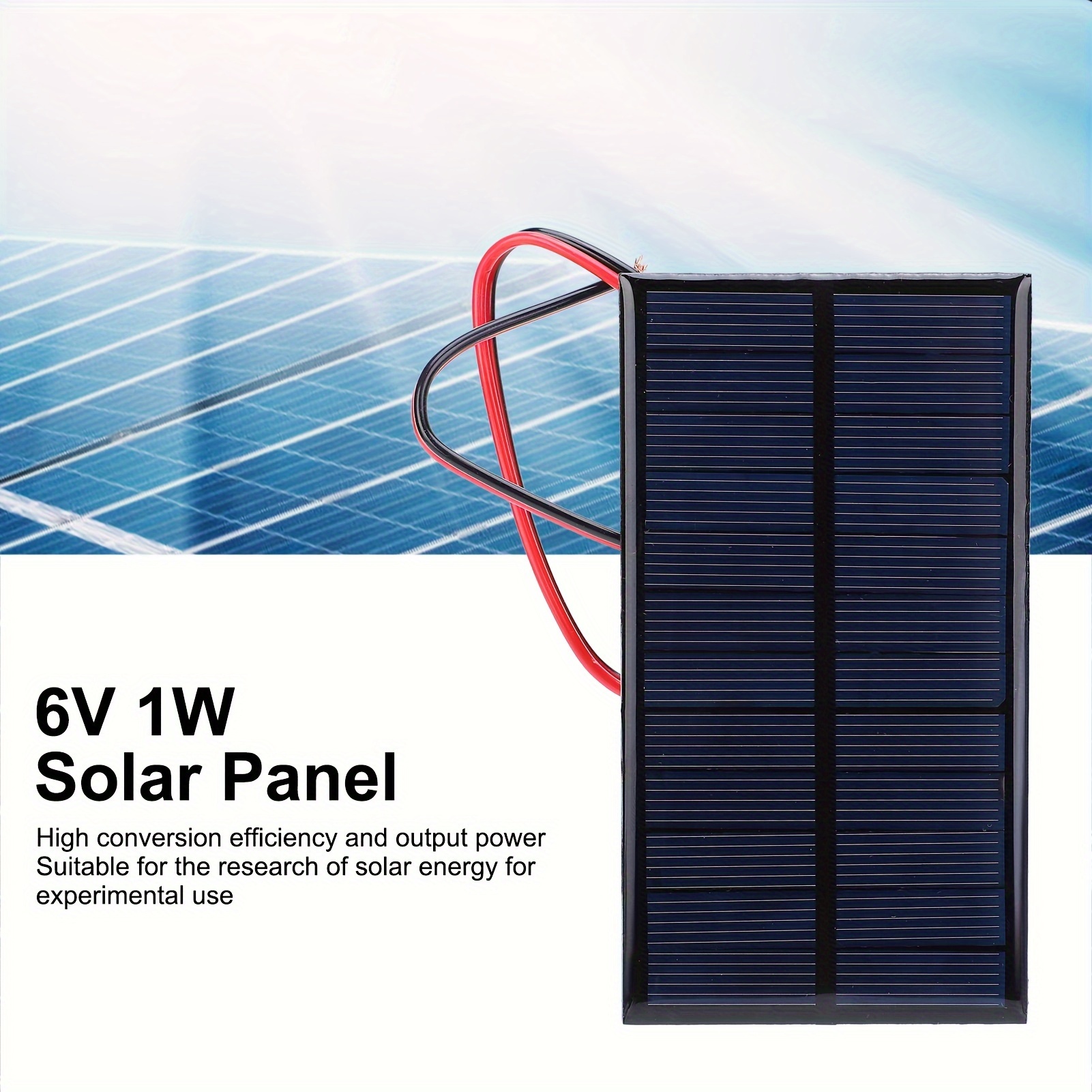 

3pcs Dc 6v 1w Solar Panel Module Polycrystalline Silicon Solar Panel With 30cm Cable