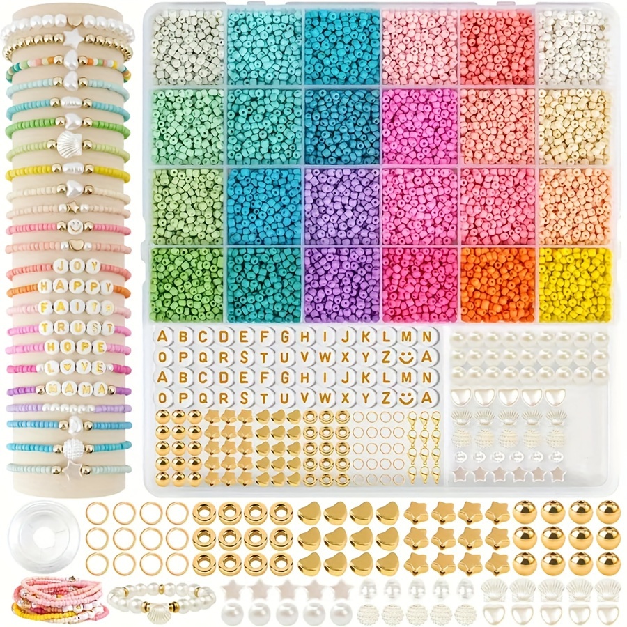 

Kit de Fabrication de Bijoux DIY - Perles Acryliques à 26 Compartiments avec Breloques Lettres, Perles Rondes de 3Mm pour Bracelets & Pendentifs, Breloques pour la Fabrication de Bijoux