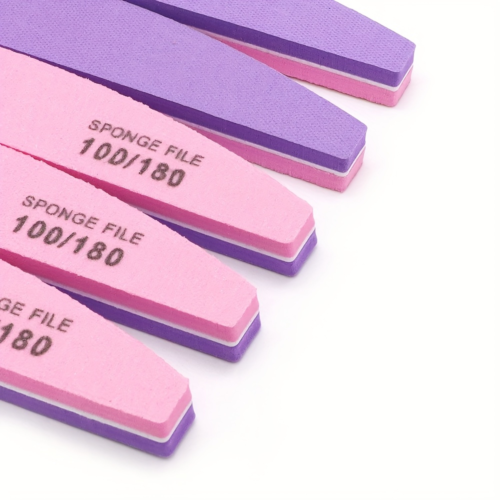 7pcs Sponge Nail Art Sanding Buffers, 100/180 Grit Tools