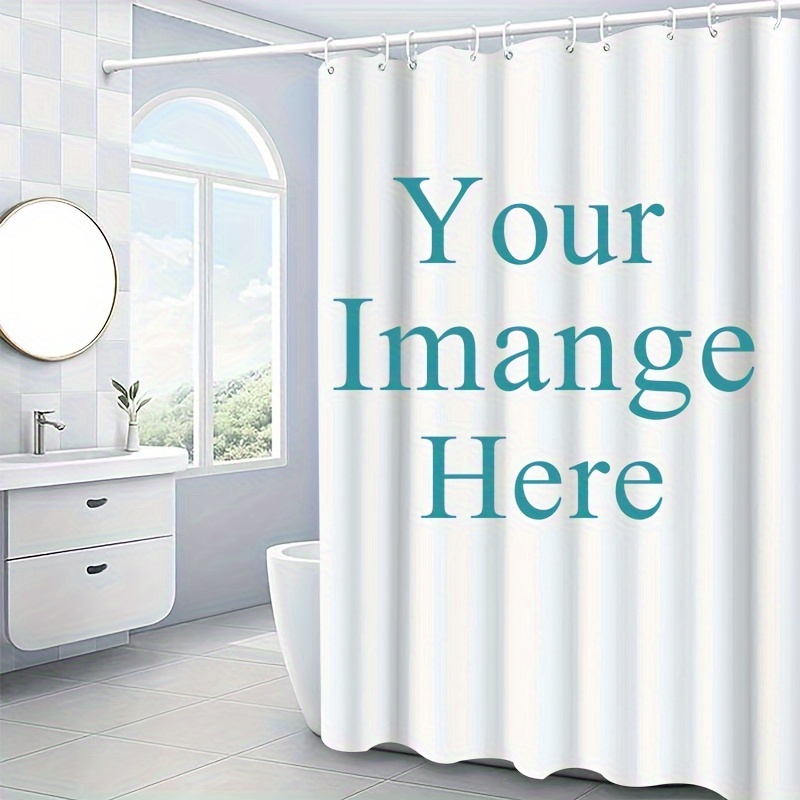 

Custom Photo & Text Shower Curtain - Personalized Bathroom Decor, Waterproof Polyester With Hooks Included