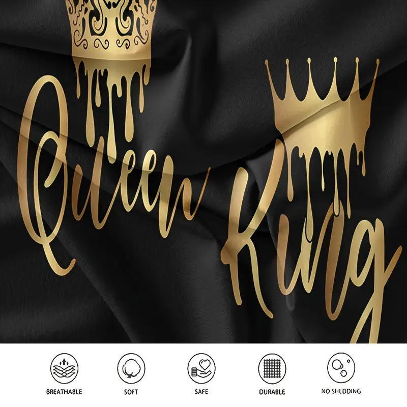 2 3pcs king queen letter print bedding quilt cover couple bedding soft and comfortable bedding with 1 2 matching pillowcases without filling suitable for bedroom 1 quilt cover 2 pillowcases no core Product details 7
