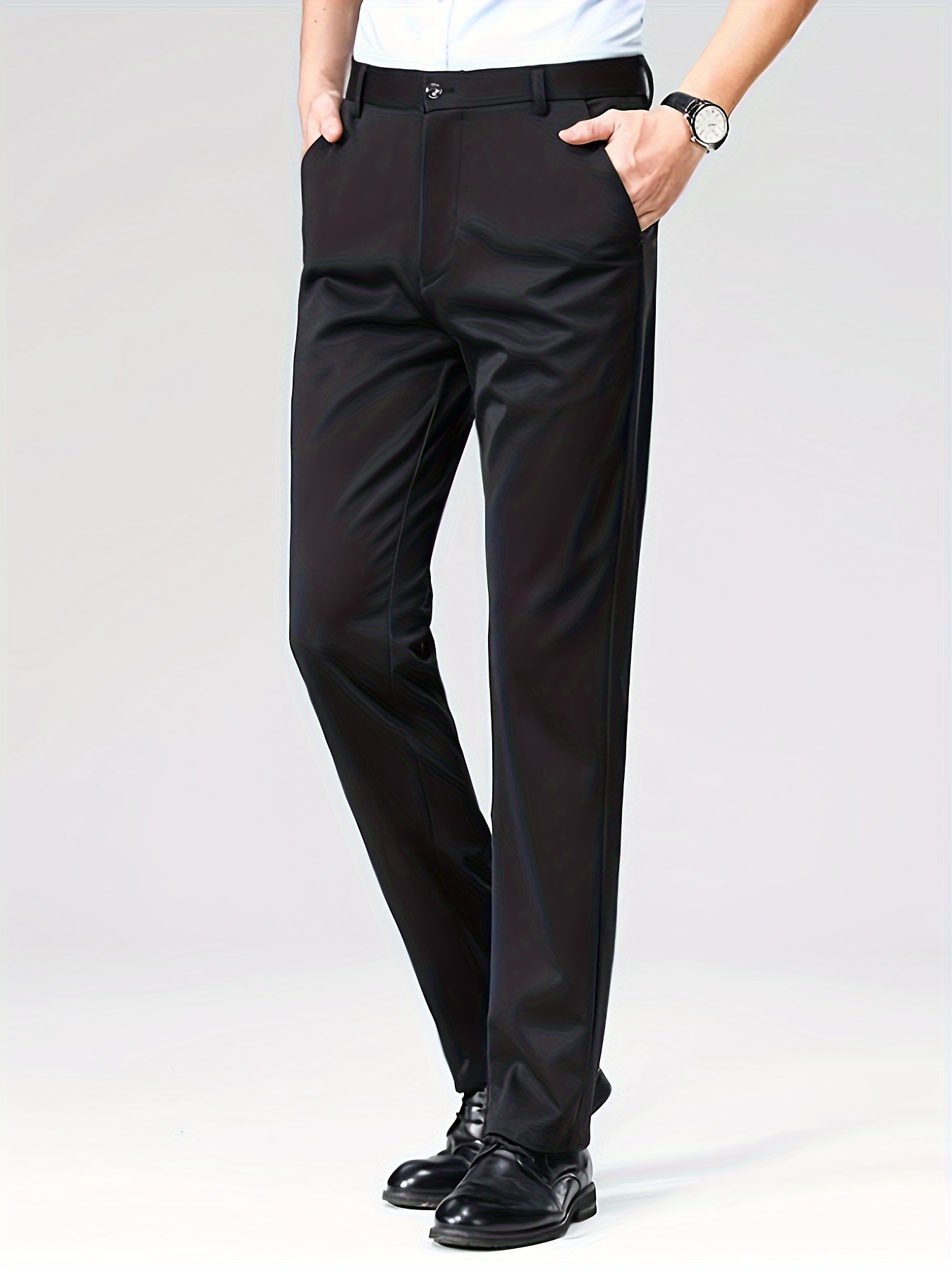 Men'S Casual Long Trousers, Business Slacks, Loose-Fitting, Versatile Straight-Leg Pants for Dads. details 11