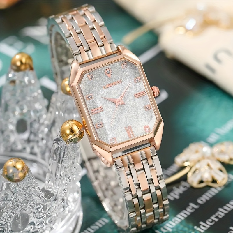 

Square Quartz Watches Alloy Strap Alloy Pointer Alloy Dial Perfect Luxury Watch Gifts For Women Gifts For Eid