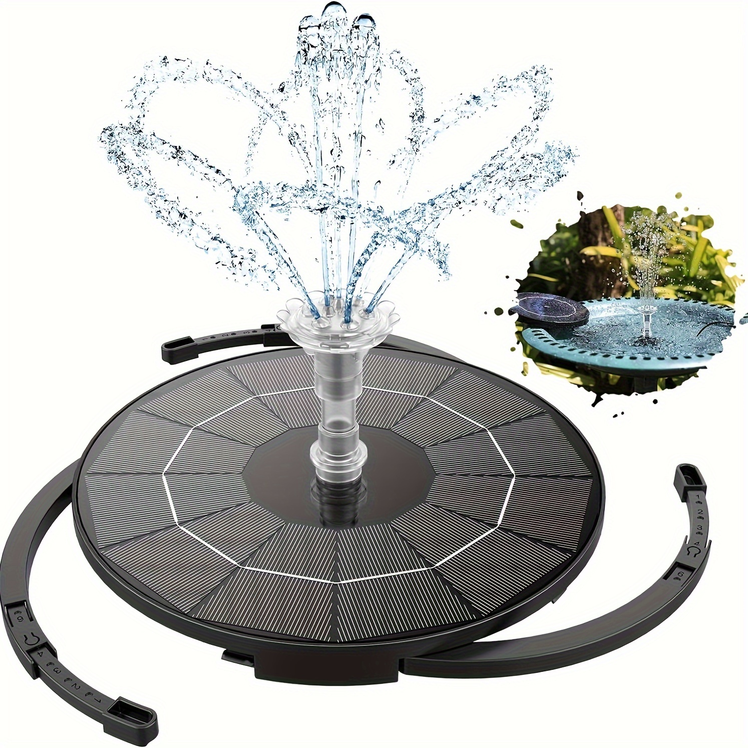 

Aisitin Solar Fountain 3.5w With 12 Nozzles Solar Pump Outdoor Pond Suitable For Bird Bath Aquarium Pond Garden Fountain