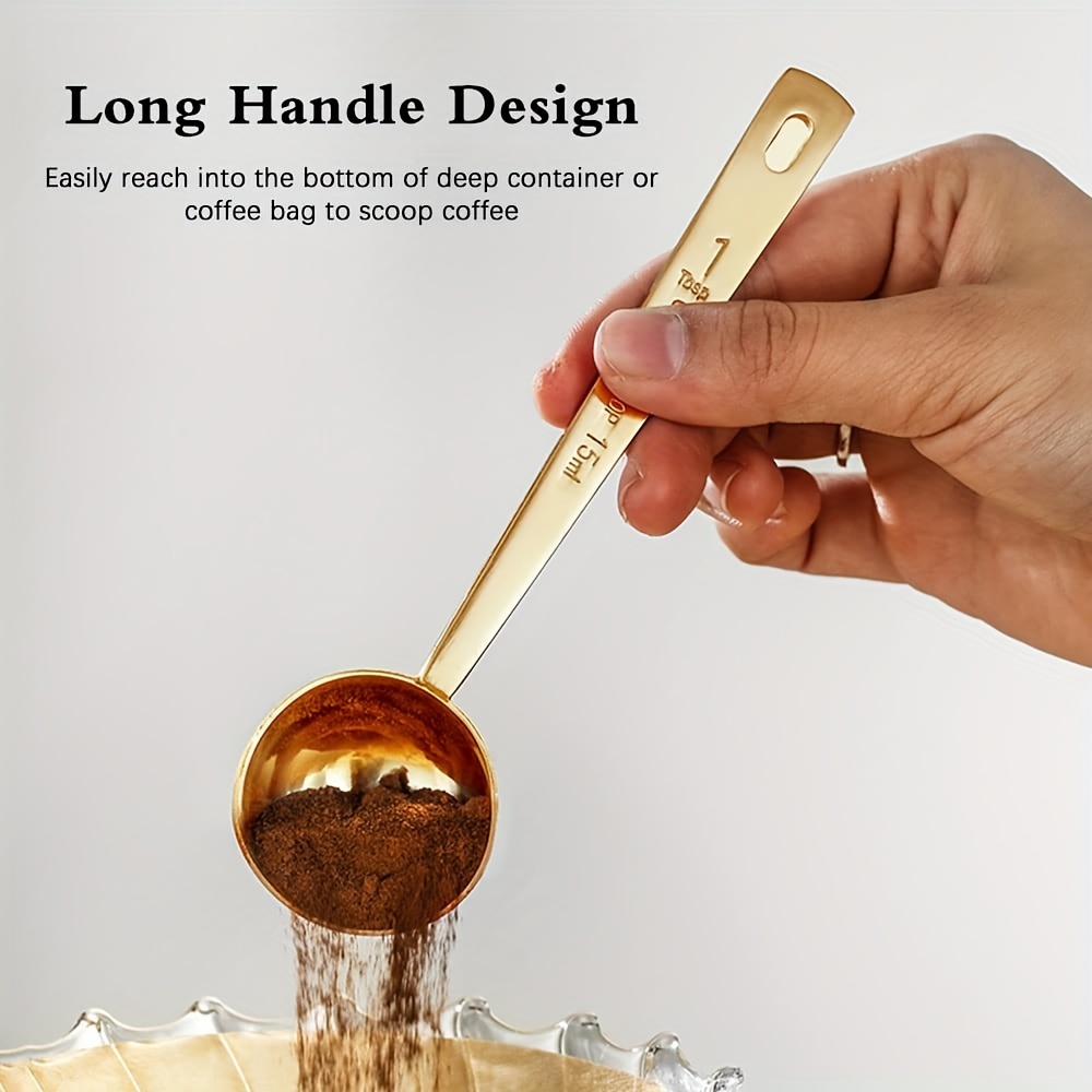 Cuchara medidora de acero inoxidable para café y té