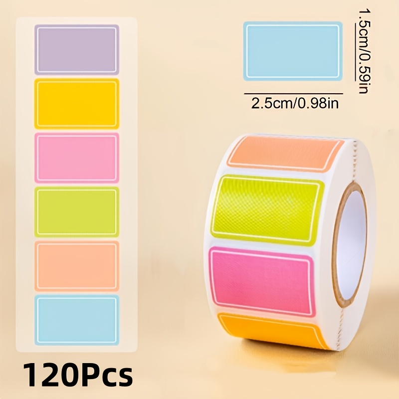 TEMU 120pcs, 1 Roll Of Color-coded Index Labels - Durable, Adhesive Labels, Easy To Organize, Label, And Make Name Tags - Ideal For Use In Offices,