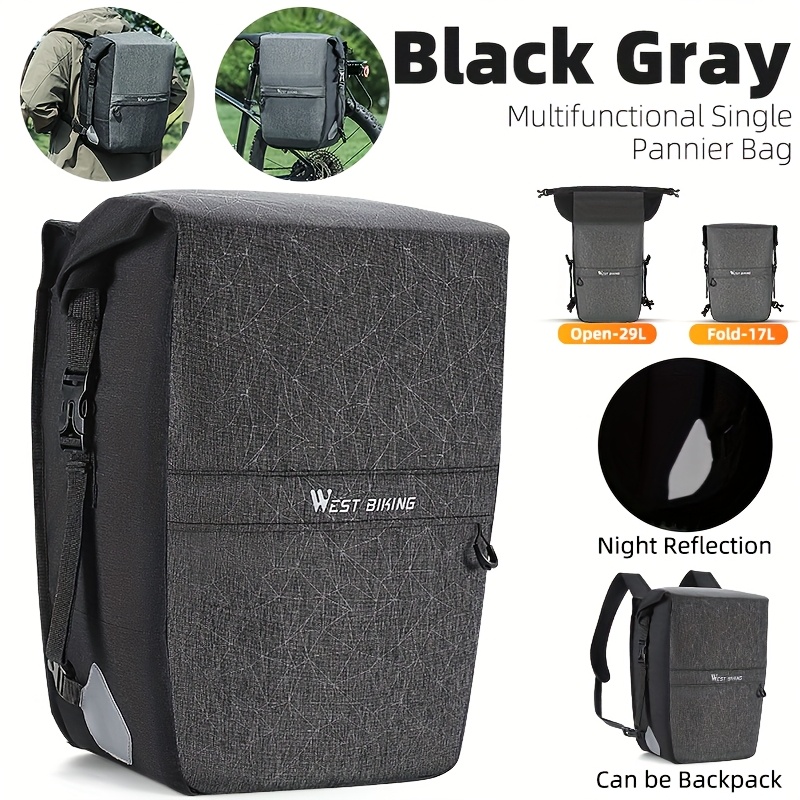 West Biking Bicycle Backpack Multifunctional Bike Rear Rack Backpack 2in 1 Bicycle Bag Backpack Laptop Professional Cycling Accessories 29l High-capacity Bike Bag 1pc