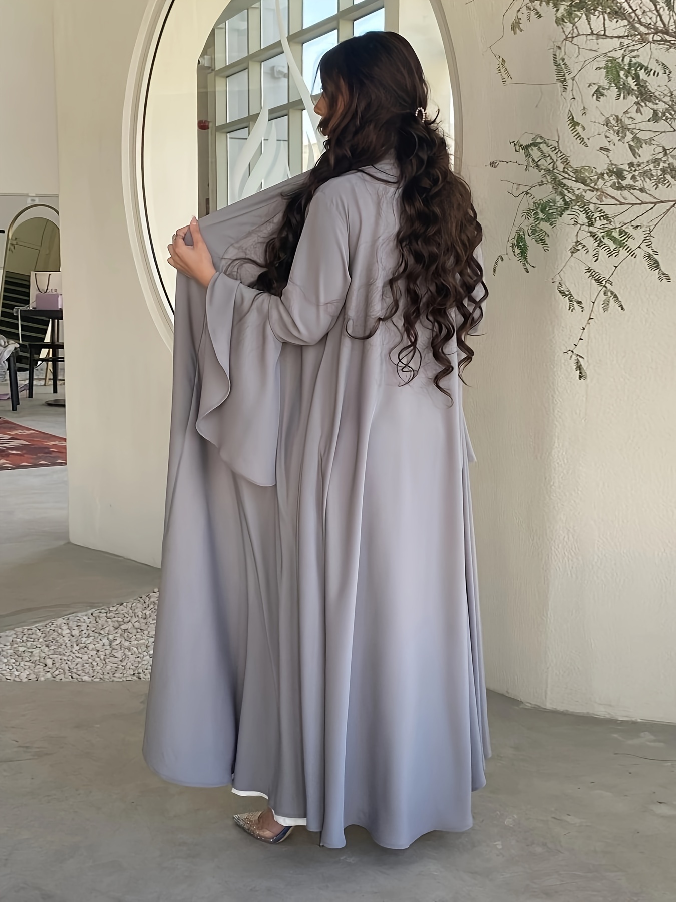 modest muslim fashion dress ramadan sleeves solid - Temu Mauritius