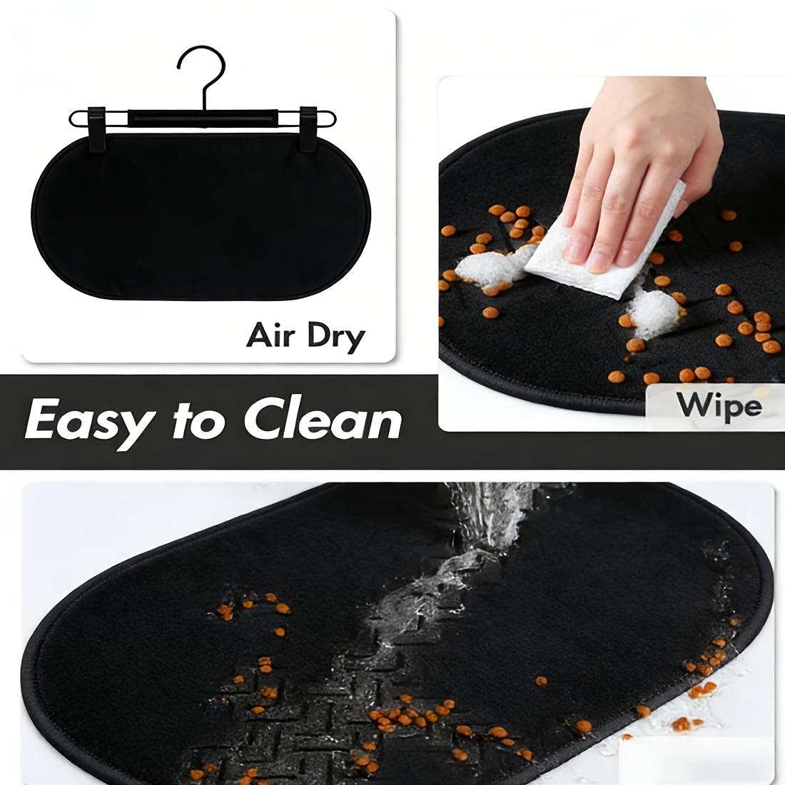 Customized Pet Feeding Mats with Paw Print Design