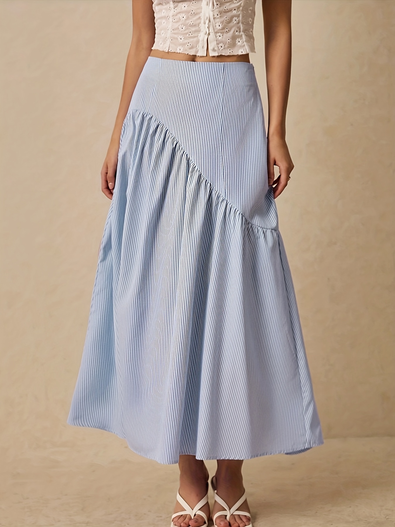 striped maxi skirt sold on Temu United States