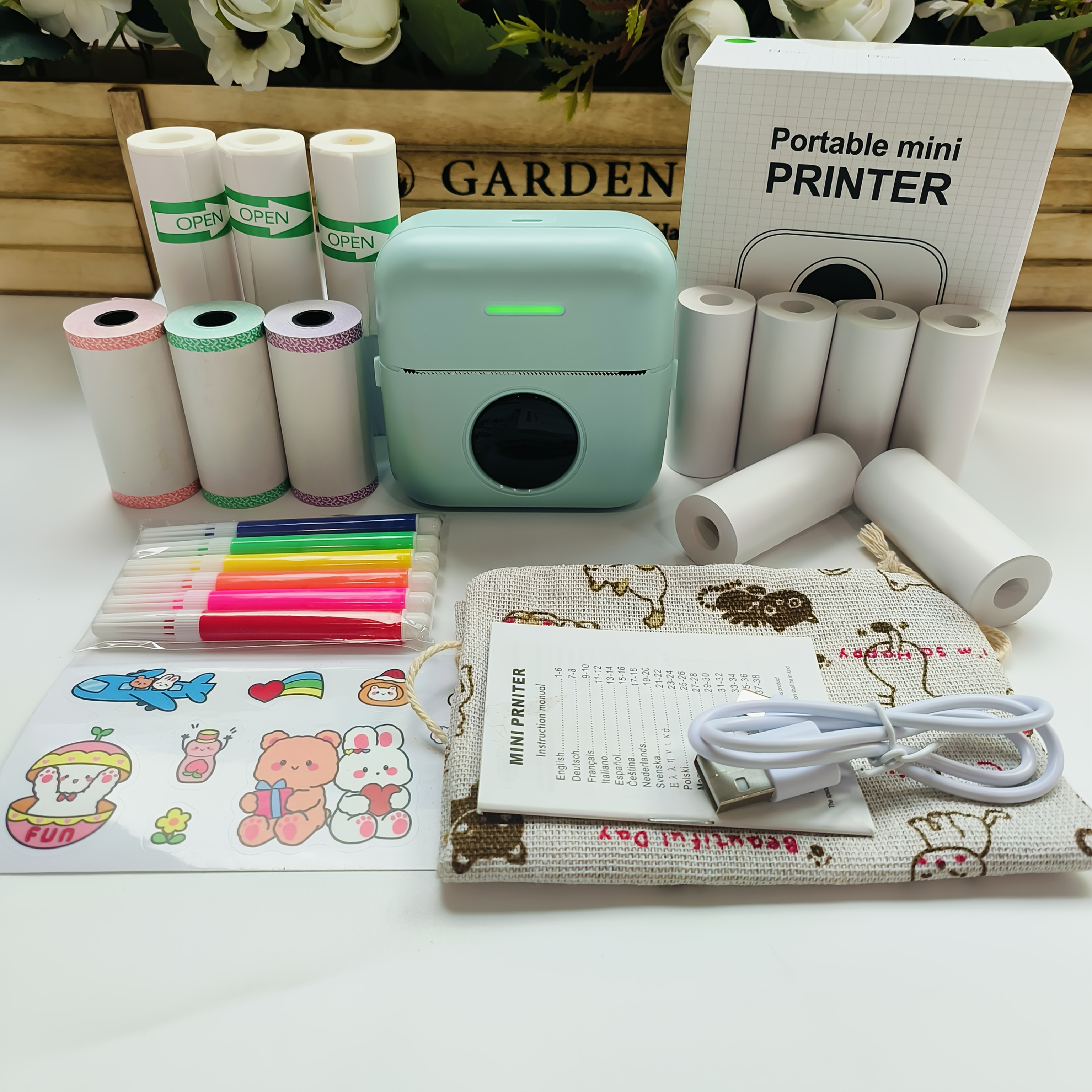 Image of New Mini Portable Printer, Usb Rechargeable, Prints Banners, , Documents, Photos, Images, Labels, Tube Painting. Easy And Cute , For Gifts