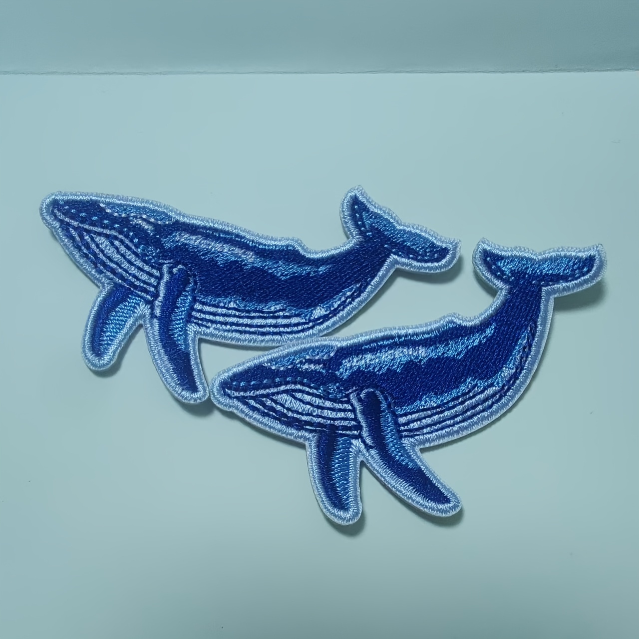 TEMU Iron On Embroidered Patches, 2pcs Creative Whale Pattern Embroidered Patch, Iron-on & Sew-on, Ideal Decor For Clothes Jackets Jeans Bags Shoes