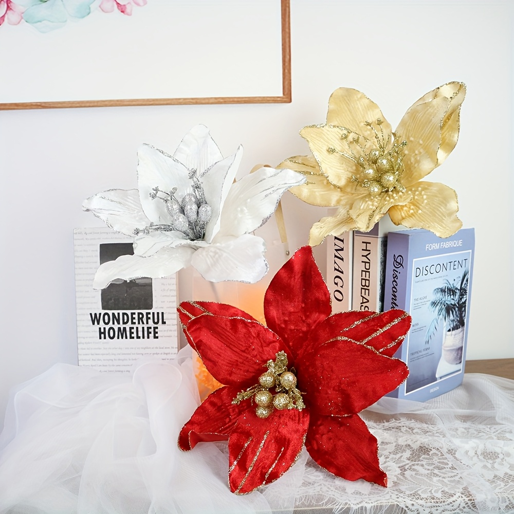 5 stück 33cm 2194 weihnachtsblumen künstliche blumen