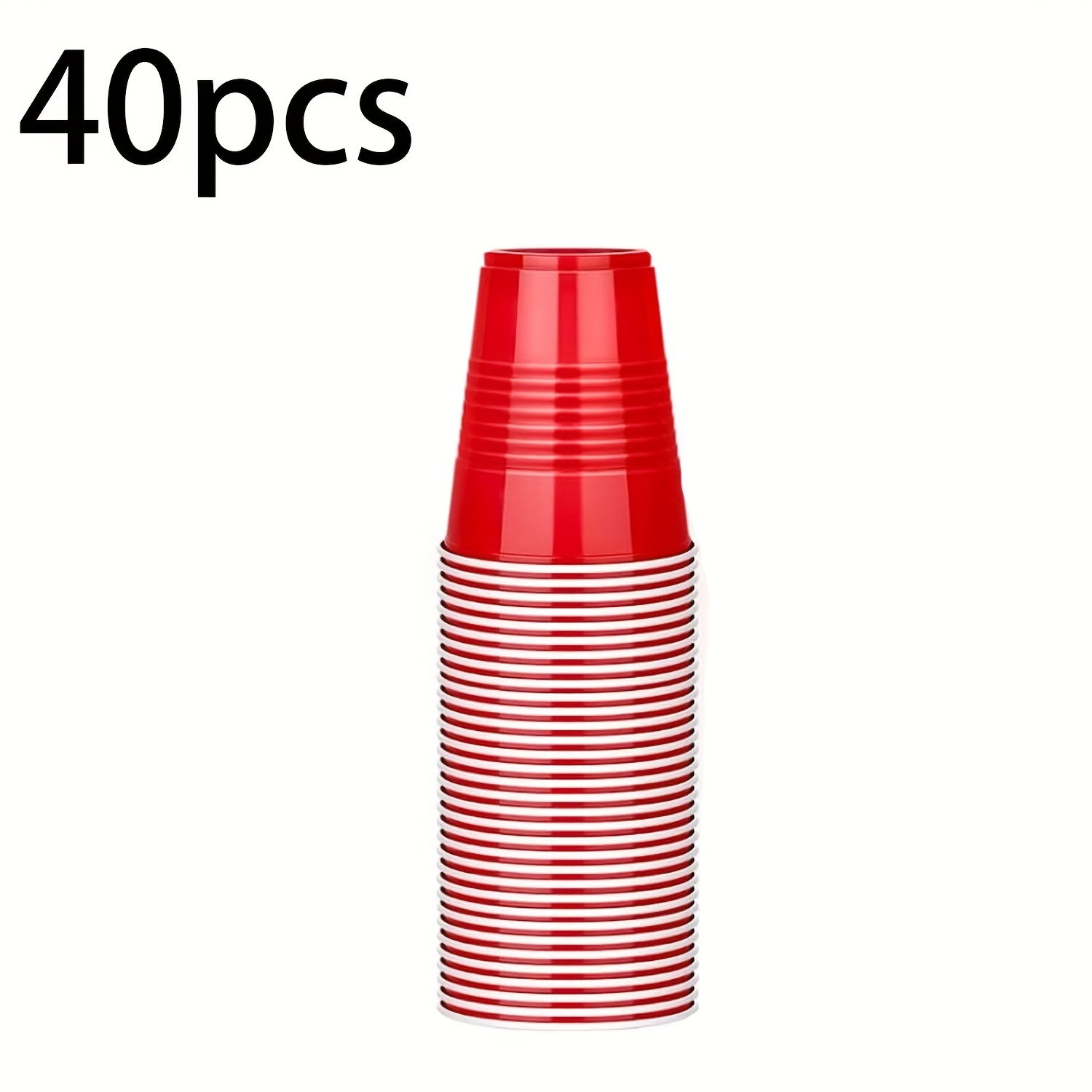 Image of 20/40pcs 12oz Red Plastic Cups, Disposable Cups Red Party Cups For Drinking Snacks Picnics Barbecues Supplies, Mother's Day, Outdoor, 's Day, Camping, Christmas, New Year
