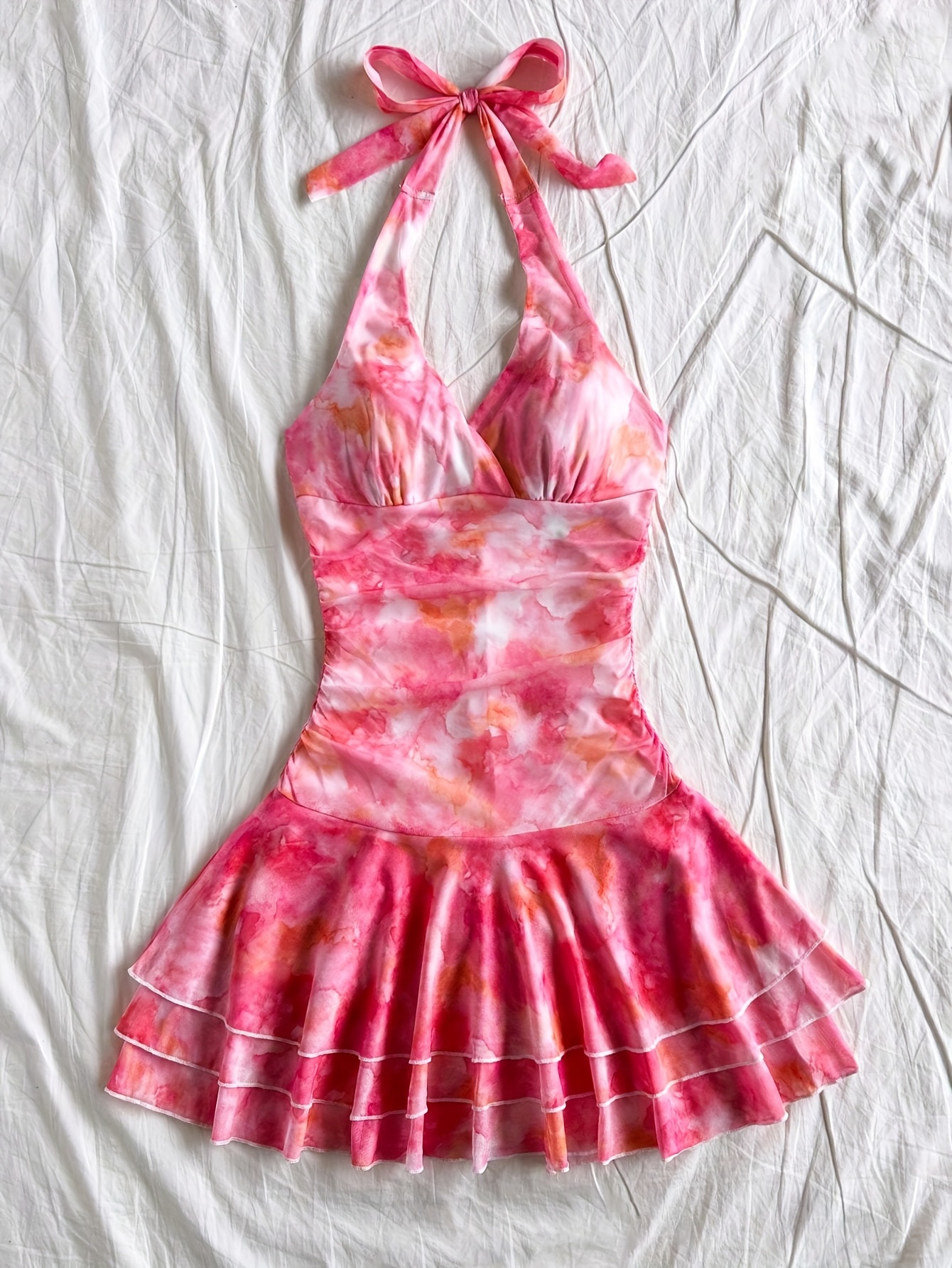 red tiered mini dress My Best Look Strapless Tiered Mini Dress in Red Size M Red / M