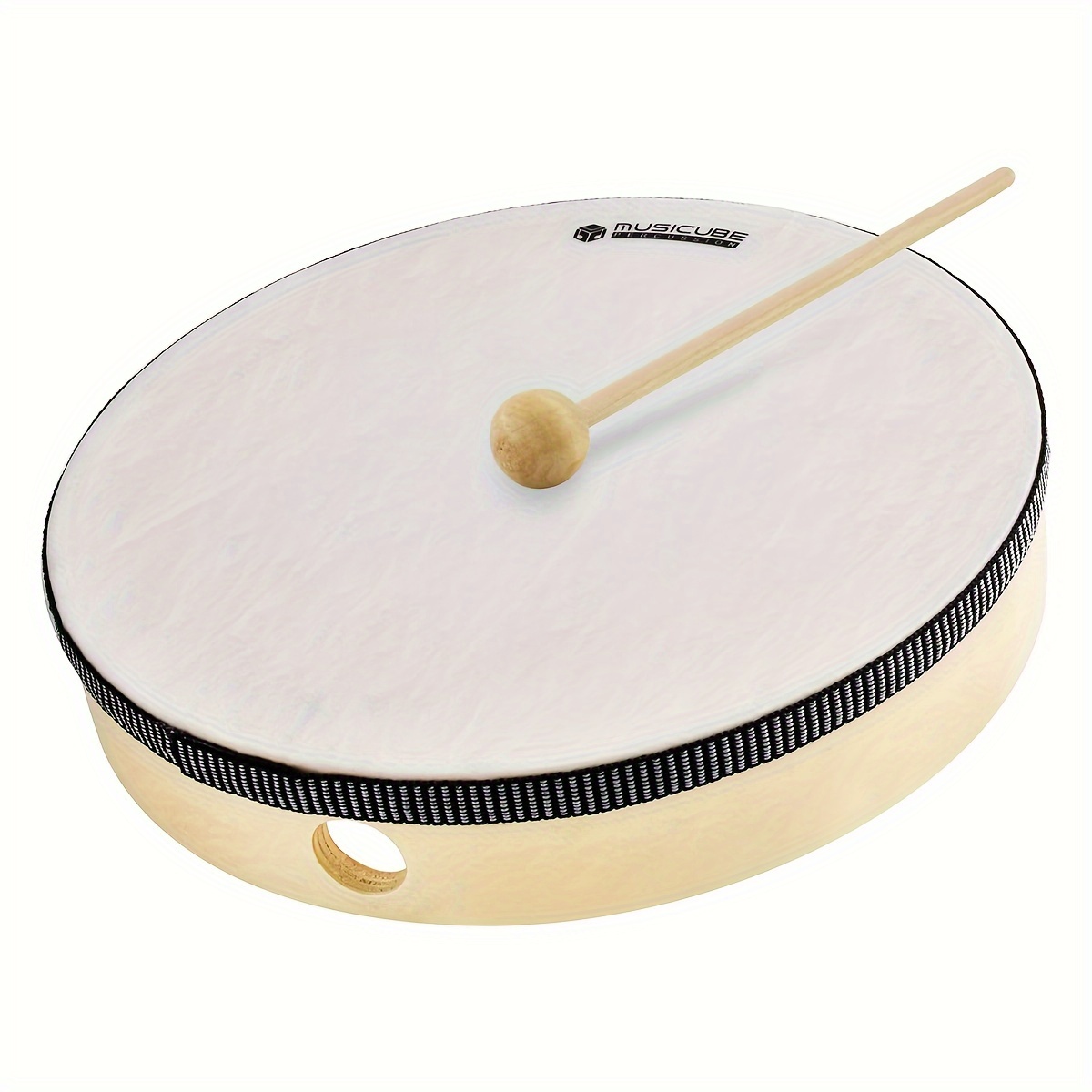 

Musicube 10-inch Hand Drum Natural Wooden Hand Drum Hand-held Percussion Instrument For Home School Party Supplies Mallet Included