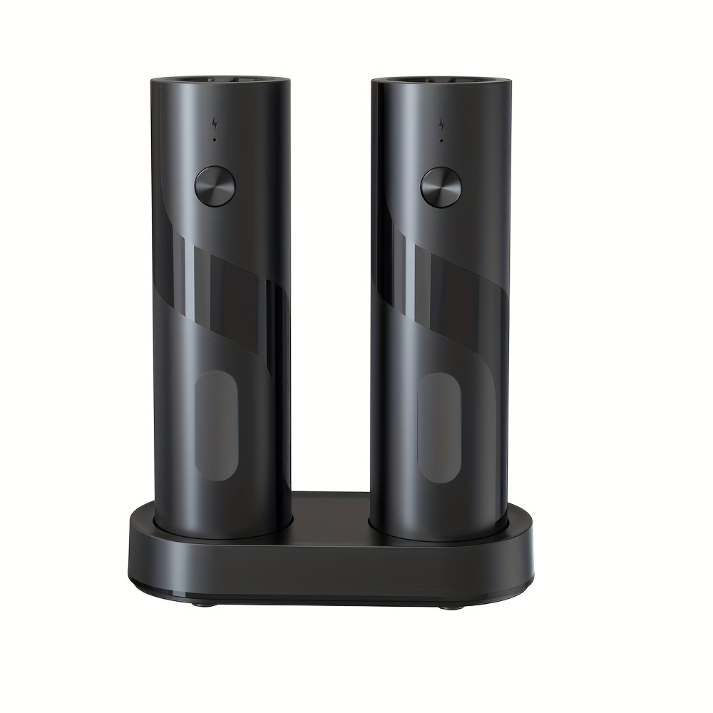 One-pack And Two-pack Rechargeable Electric Pepper Grinder Set With Top-opening Automatic Grinder, Adjustable Coarse/fine Grind, Large Capacity Easy Refill, Led Light For Kitchen Home Use