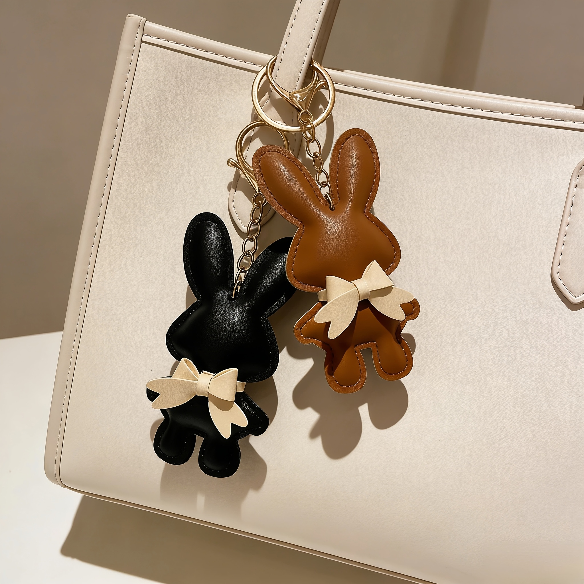 2pcs, Standing Rabbit Bow Hanging Piece, Women's Handbag, Luggage Accessory Piece, Decorative Easter Gift, Durable, Suitable For Women