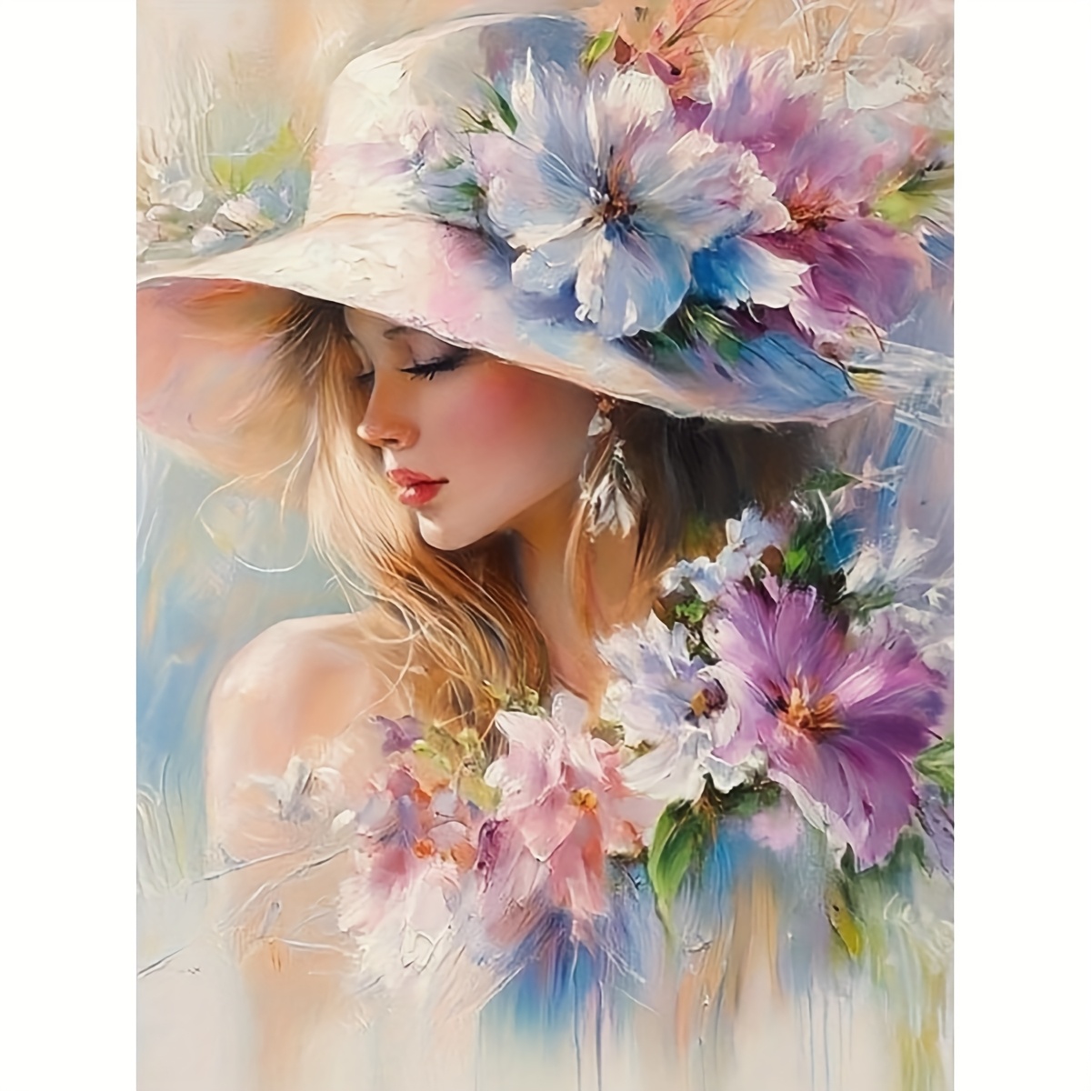 1pc   30x40cm/11.8x15.7inch 11ct/14ct diy kit, dama elegante,  , tela, tema de  ,    , con   impreso, aguja, hilo,   e instrucción, para principiantes adultos, relajación, decoración de pared, hogar  , regalo para   y familiares 0