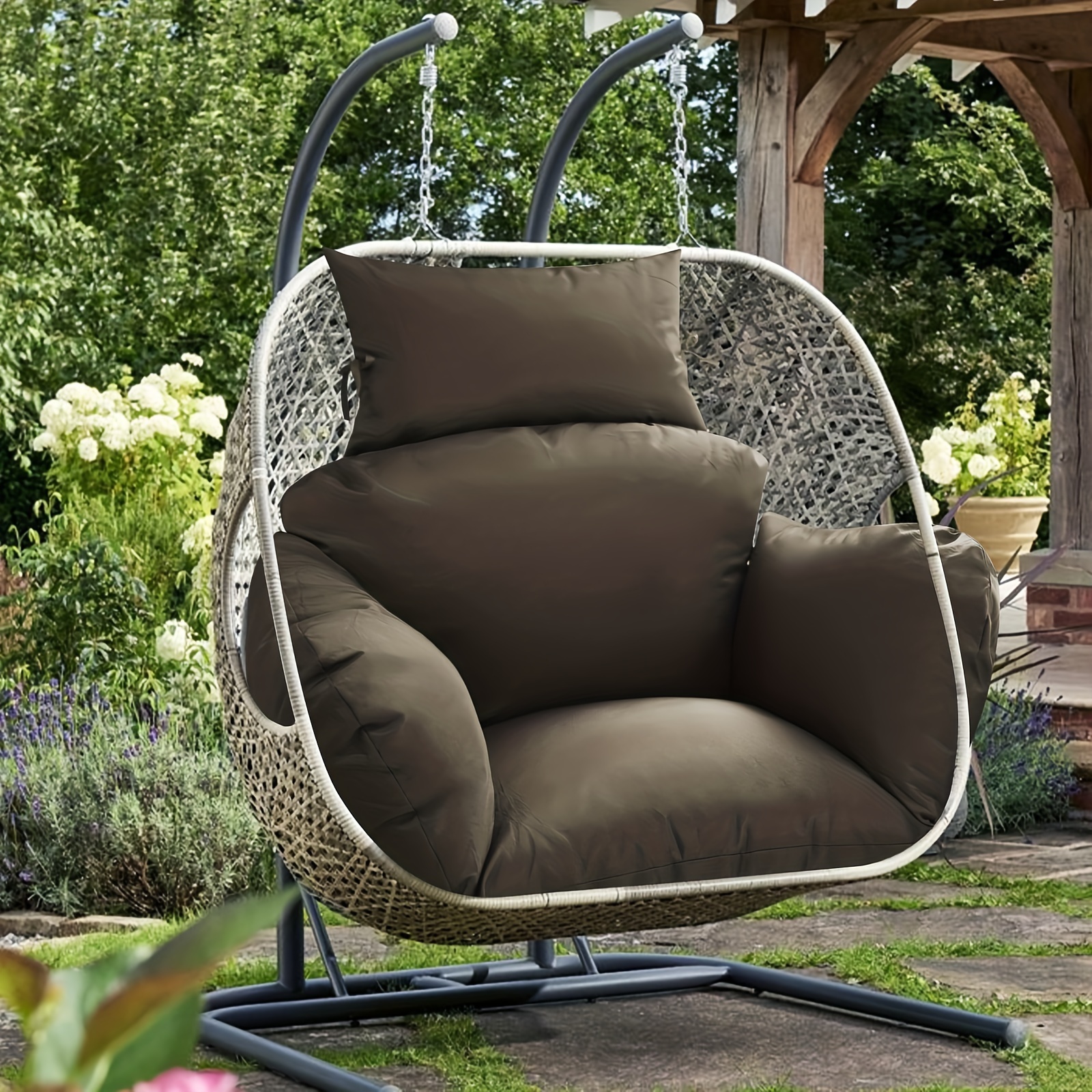 

Egg Chair Cushion Only 47x31.5x4.7 Inch Thicken Egg Swing Chair Cushions Removable Cushions For Outdoor Patio Hanging Basket Chair Cushion (grey)