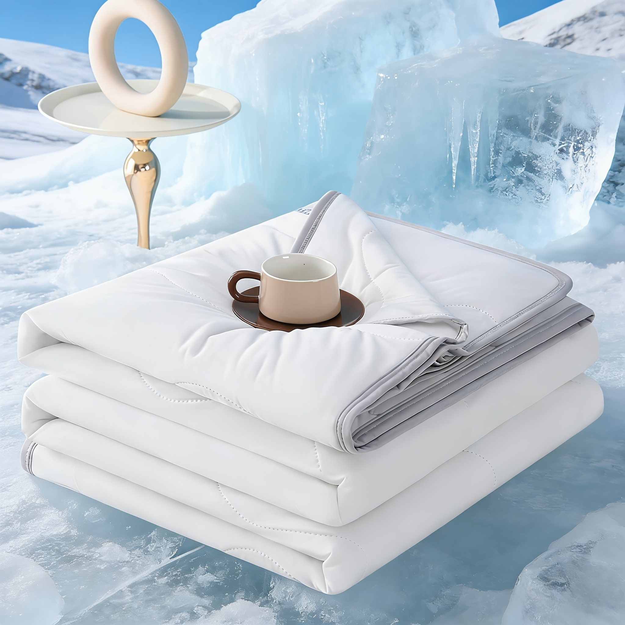 TEMU [1pc Summer Thin Blanket] Summer Cooling Blanket, Cooling Blanket With Q-v Than 0.45, Double-sided , Suitable For Heat-sensitive People, Summer