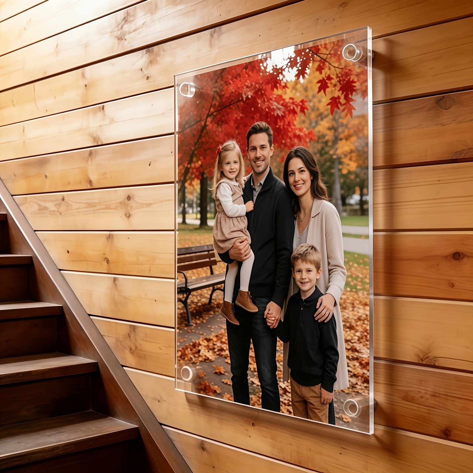 TEMU Single-piece Custom Acrylic Photo, New Year Home Decor, Custom Group Photo , Seamless Customization, Memory Wall Installation Hardware Not