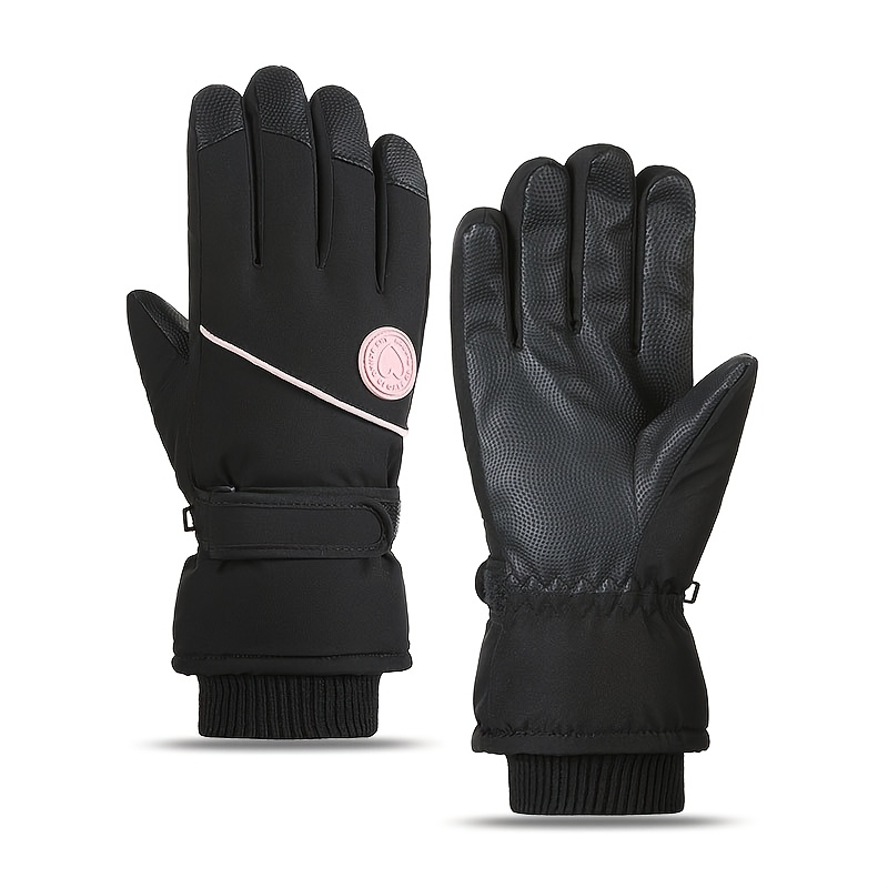 TEMU A Pair Of Women's Ski Gloves, Windproof And Warm Touchscreen Gloves For And Snow Activities, Suitable For Skiing, Cycling, And Outdoor Sports