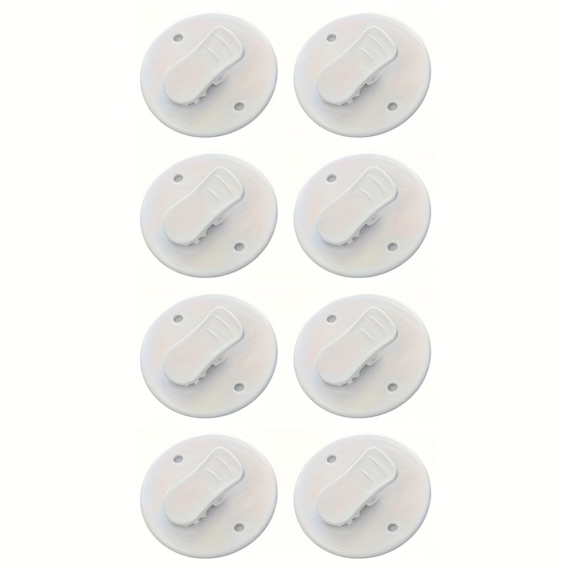 TEMU 8pcs Shower Curtain Clips, Shower Room Curtain Windproof Splash Guard, Adhesive Windproof Splash Clips, Bathroom Curtain Weight Clip For Home
