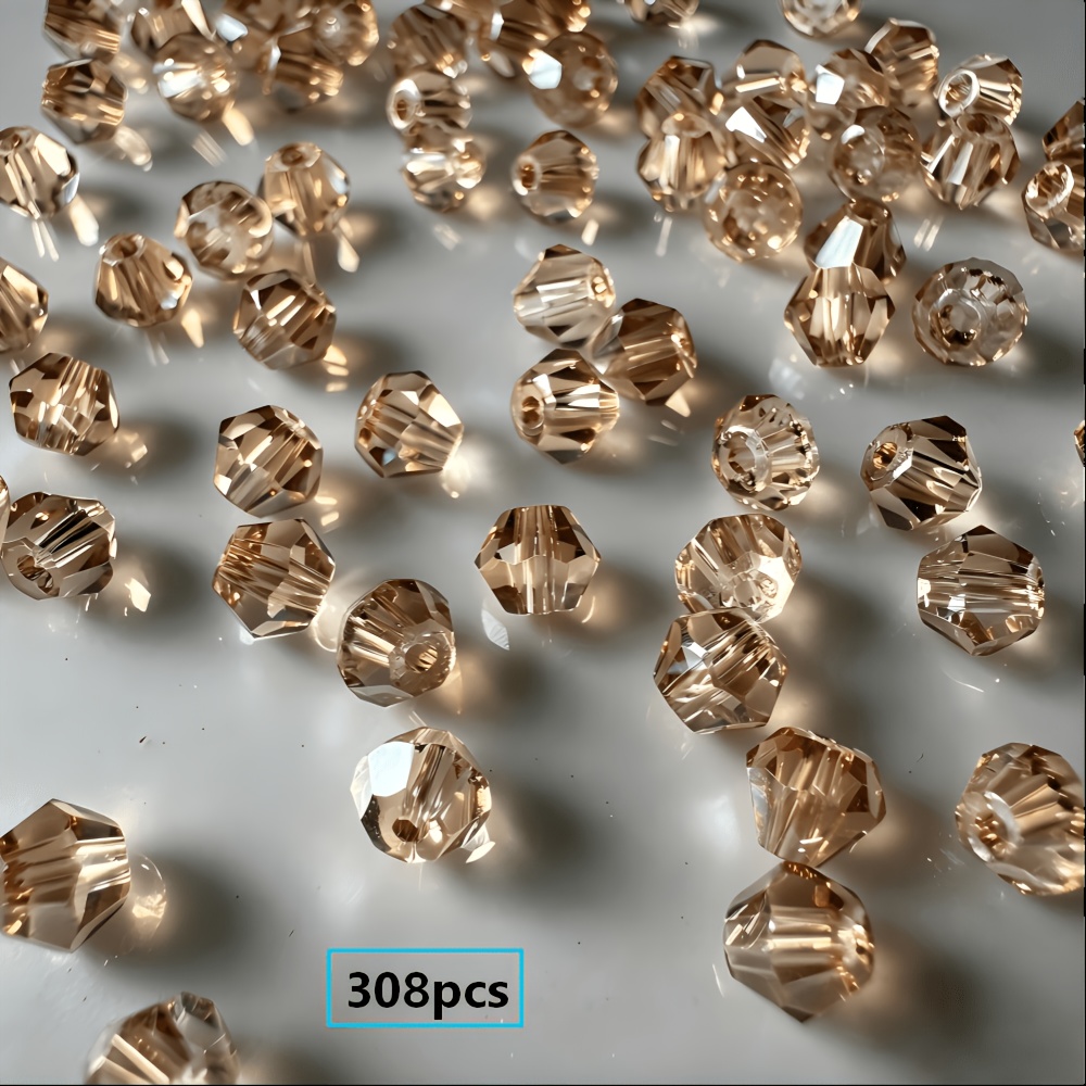TEMU Perles libres rhomboidales à trou droit de 4 mm, perles pointues artificielles, irisées Aurore, couleurs aléatoires, utilisées pour artisanal