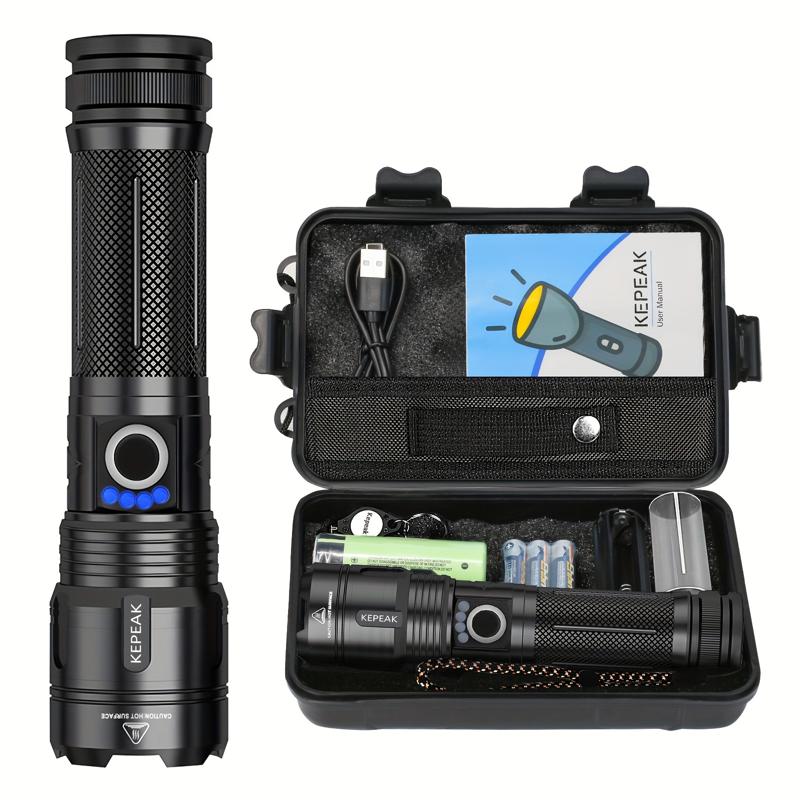 

Ultra Bright Led Flashlight - Rechargeable, High Lumen, 5 Modes, Zoom, Portable, Long-lasting, Built-in Battery, Suitable For Outdoor Hiking, Camping, Home Emergency, Power Outages, Etc