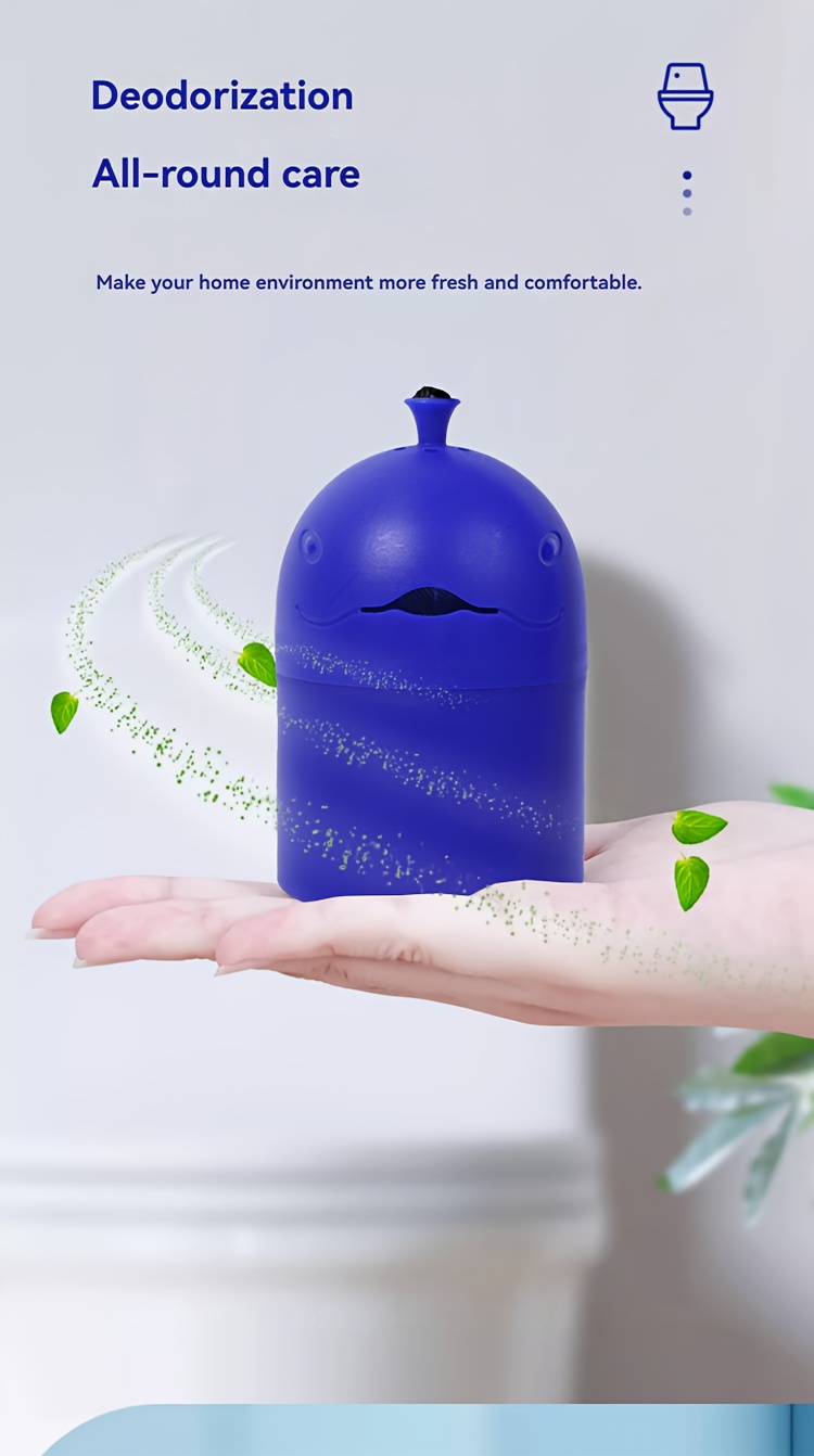Whale-shaped Automatic Toilet Cleaner Gel with Rope Handle and Slow-release Tech for Auto-cleaning and Freshness, for Home Bathroom Use