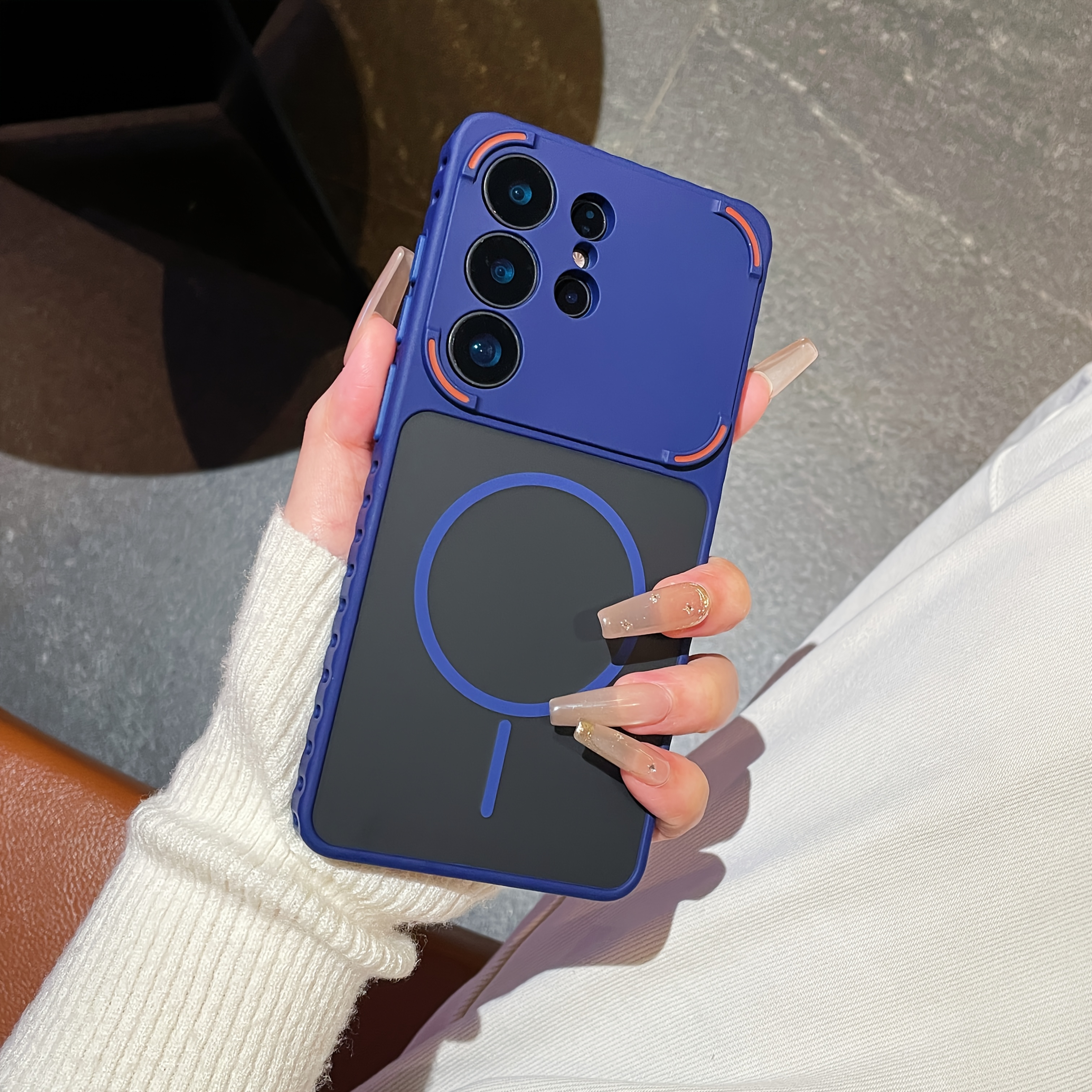 TEMU Phone Case - S4 Is Suitable For Galaxy S26 /s25/s24 Ultra Magnetic Phone Case, Strong Magnetic Wireless Charging Protective Case, Color Frosted